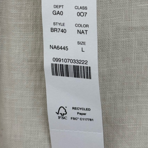 NWT J Crew Collection sleeveless cream linen top with raffia fringe sz lg - Picture 7 of 7